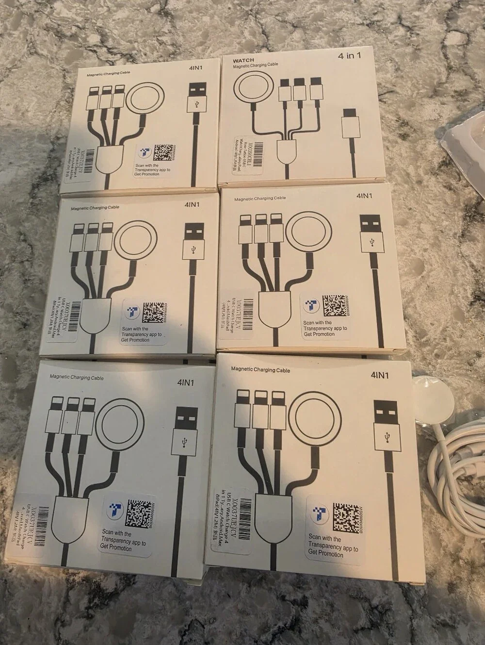 12 Bundle: 4-in-1 Magnetic Charging Cable - White